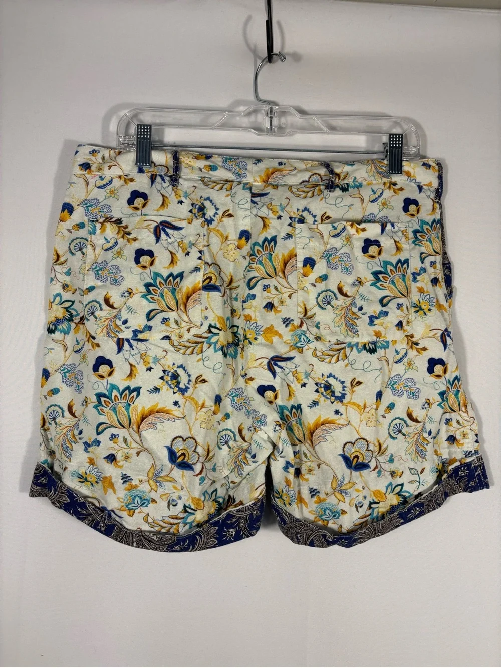 Sundance Shorts Linen Cotton Floral Paisley Tassel Boho Cottagecore Medium